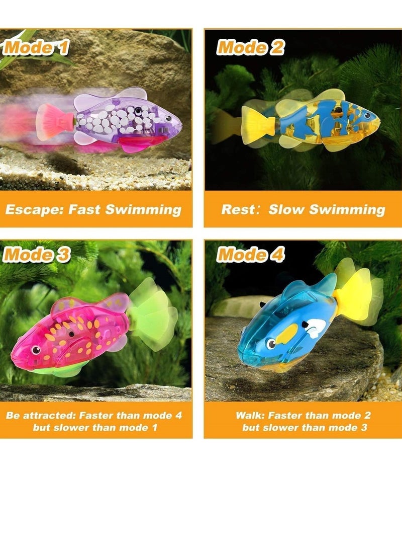 Electric Fish for Cats 5Pcs Robot Fish Cat Toy Interactive Robot Swimming Fish Toys for Cat Activated Swimming in Water with Led Light Plastic Fish Toy Gift Stimulate Cat's Hunter Instincts