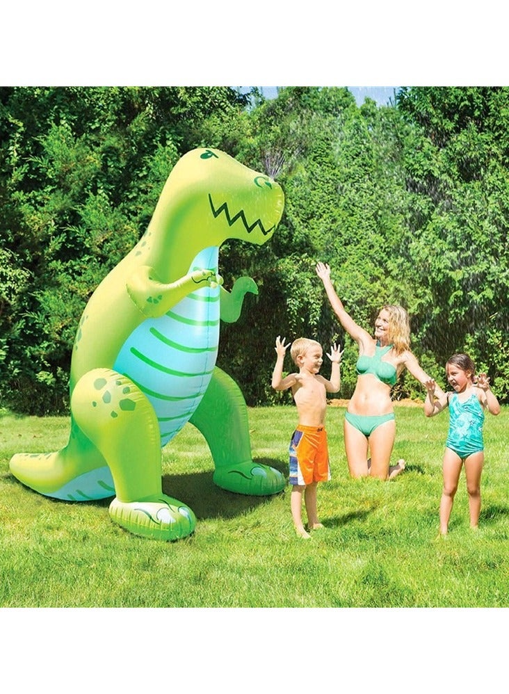 Giant Inflatable Dinosaur Sprinkler, Fun Summer Backyard Water Splash Toy for Kids, Over 6' Tall