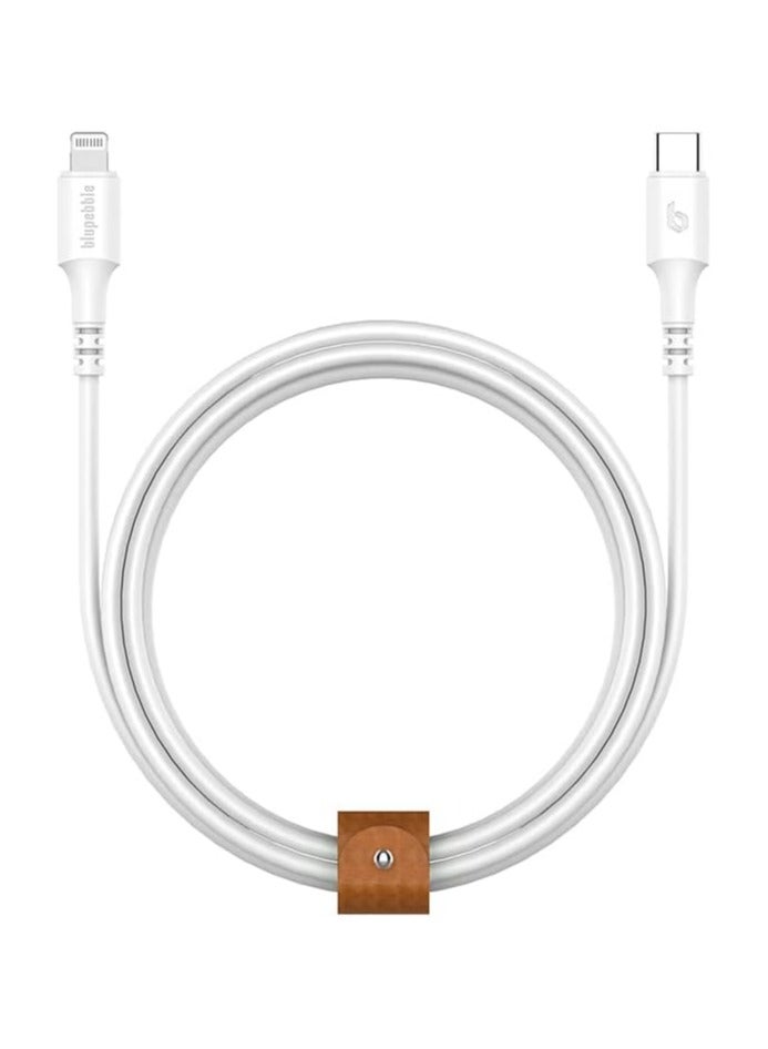 Blupebble PowerFlow, USB-C to Lightning Cable 3.9ft, White