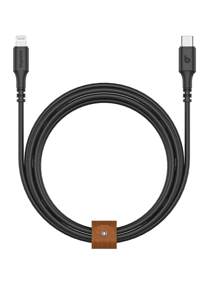 Blupebble PowerFlow, USB-C to Lightning Cable 6.6ft, Black