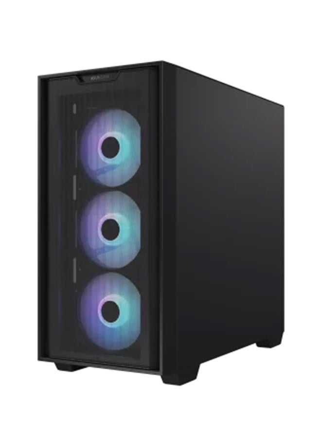 A21 PLUS MicroATX Case, 4x Pre-Installed ARGB Fans, Clean Cable Management, Supports 360 Mm Radiators & 380 Mm Graphics Cards, Black | 90DC00H0-B19000