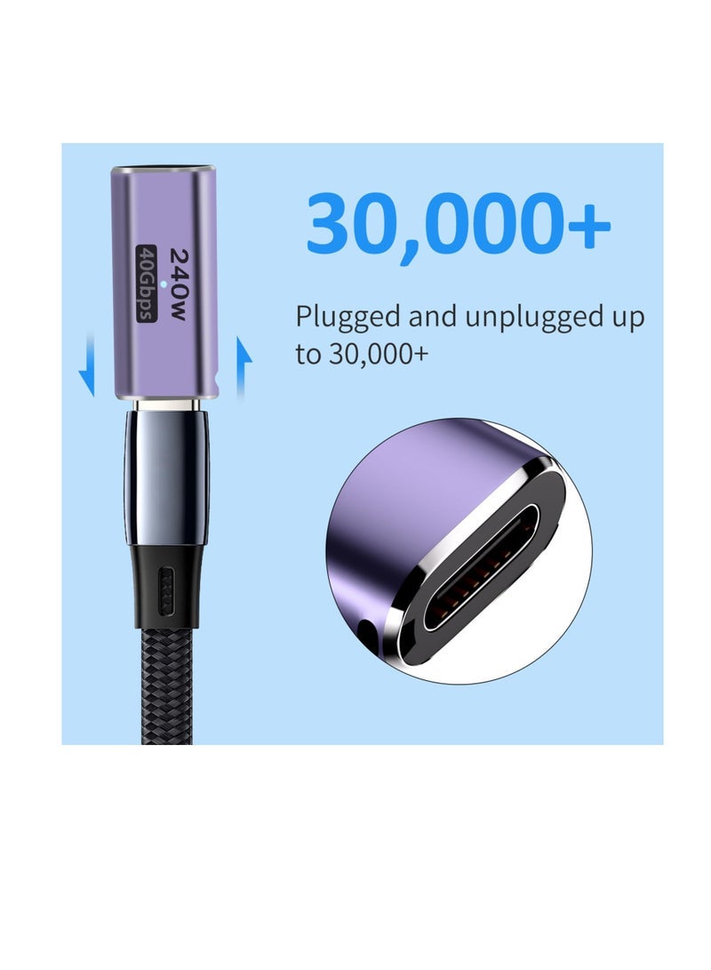 C Female to Female Adapter, 2 Pack 240W USB C Adapter, Supports 8K Audio and Video Transmission, Coupler Connector for Thunderbolt, Switch, MacBook, Laptop, Tablet, Phone