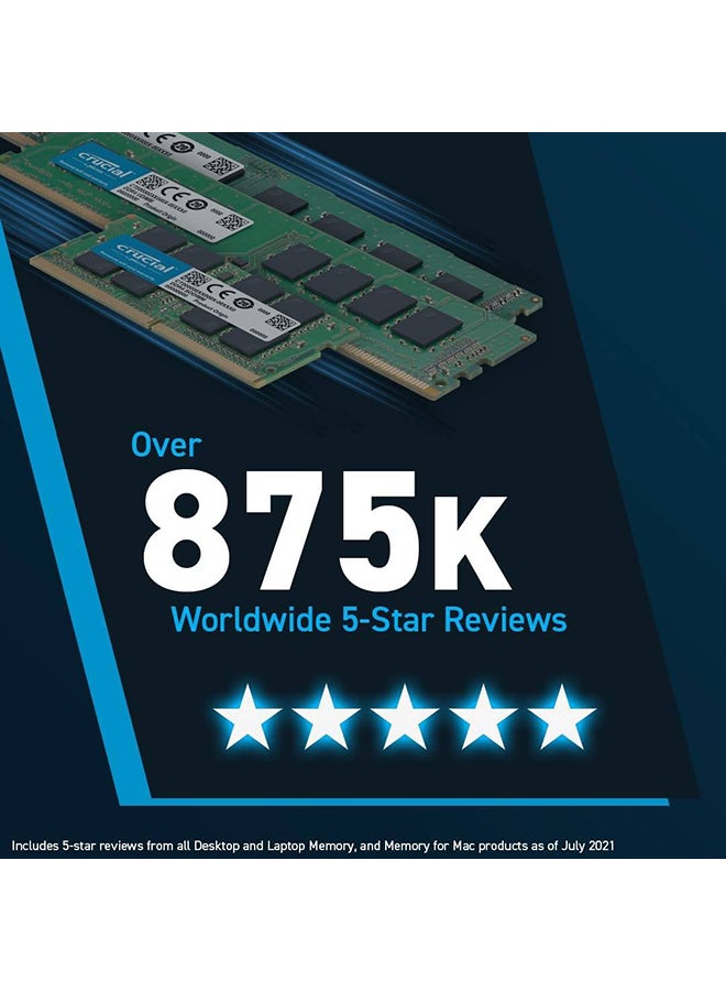 32GB DDR5-4800 SODIMM Laptop Memory, CL40 Cas Latency, 40-39-39 Extended Timings, 1.1 Voltage, 262 Pin, Unbuffered Non ECC | CT32G48C40S5 32 GB