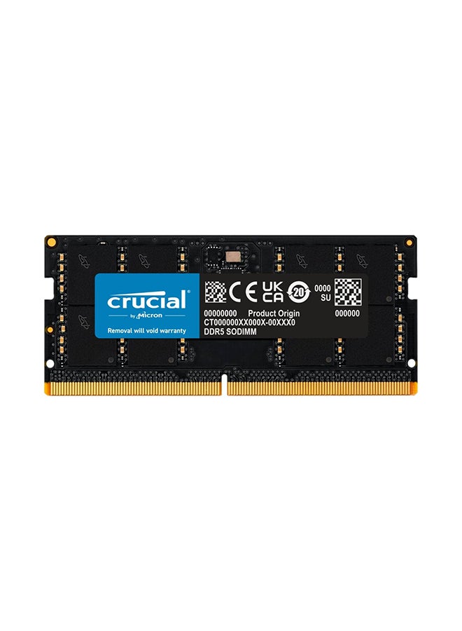 32GB DDR5-4800 SODIMM Laptop Memory, CL40 Cas Latency, 40-39-39 Extended Timings, 1.1 Voltage, 262 Pin, Unbuffered Non ECC | CT32G48C40S5 32 GB