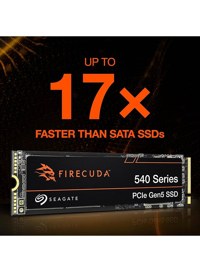 FireCuda 540 PCIe Gen5 x4 NVMe 2.0 M.2 2280-D2 Internal SSD, 10,000 Sequential Read 10,000 Sequential Write, 3D TLC NAND Flash Memory, 2,000 TBW | ZP2000GM3A004 2 TB