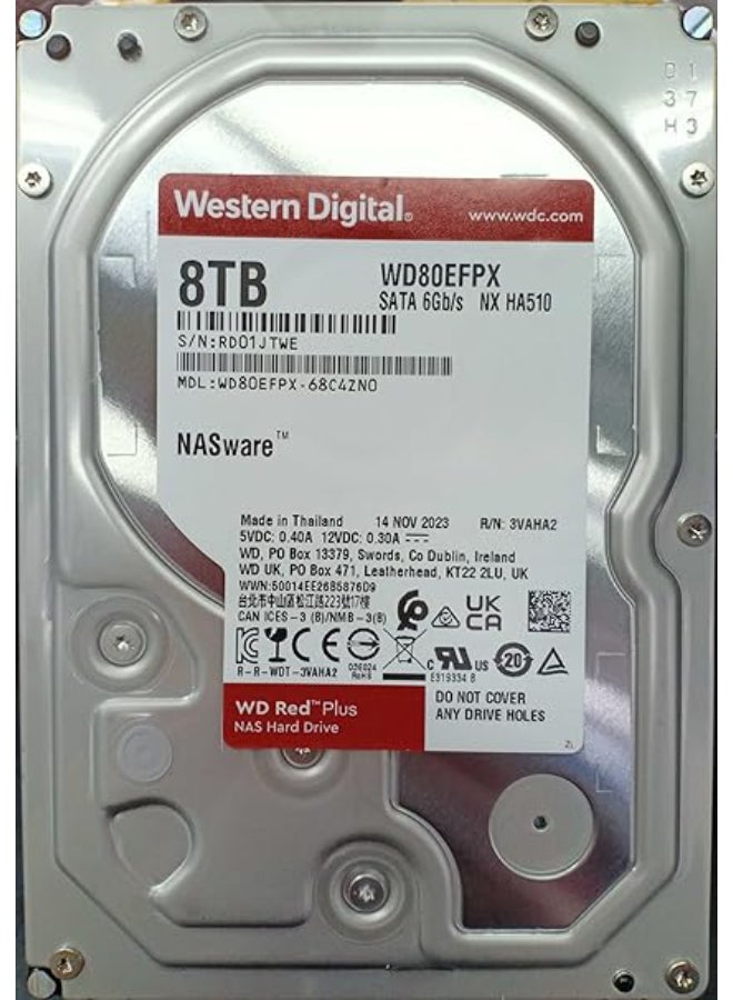 8TB Red Plus 256MB SATA 6Gb/s -WD80EFPX 8 TB