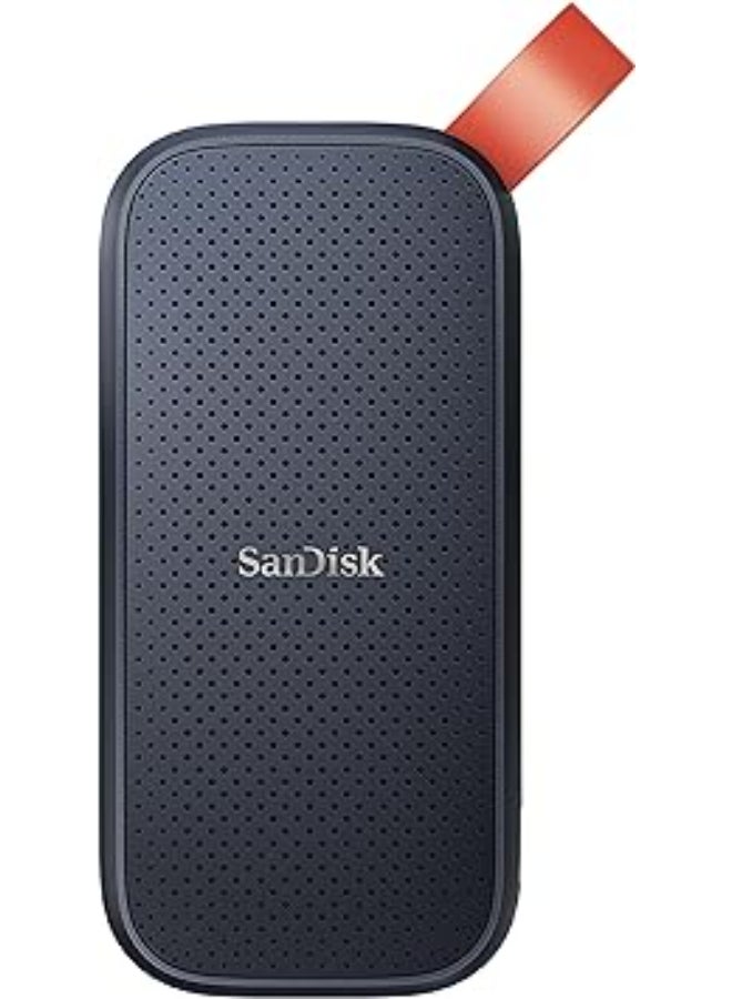 1TB Portable SSD, USB-C 3.2 Gen 2 Interface, Up to 520 MB/s Transfer Speed, Integrated Rubber Hook, Drop Resistant Up to 2 Meter, Black - Orange 1 TB