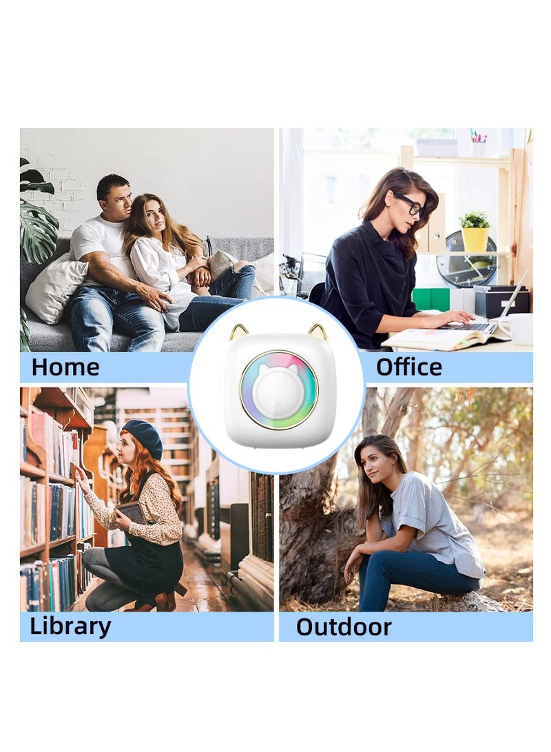 Mini Pocket Printer, Portable Instantly Sticker with 7 Color Lamp Printer, Sticker Maker Pocket Thermal Printer Customized Sticker for Study, DIY Scrapbook