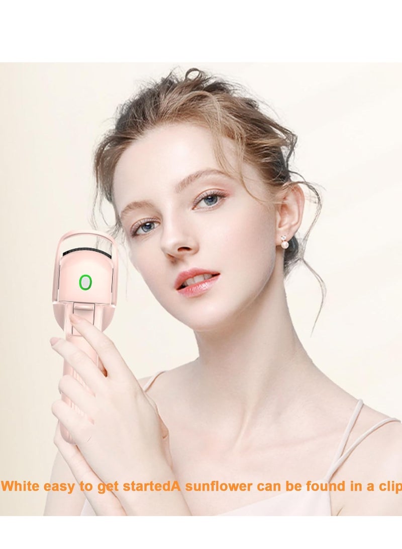 Heated Eyelash Curlers, 30 Seconds of Rapid Heating, Three Gear Switching Heat, Natural Curling 24 Hours Long Lasting, 3 Temperature Modes with USB Rechargeable, Gift for Women Girls