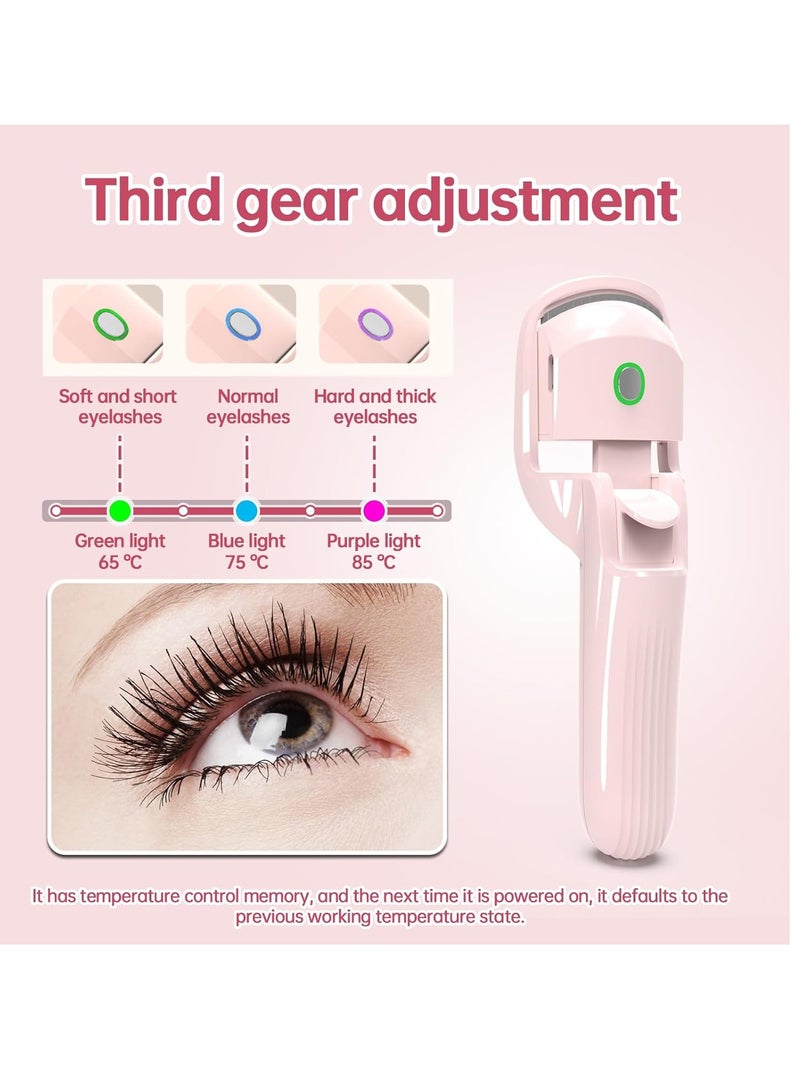 Heated Eyelash Curlers, 30 Seconds of Rapid Heating, Three Gear Switching Heat, Natural Curling 24 Hours Long Lasting, 3 Temperature Modes with USB Rechargeable, Gift for Women Girls