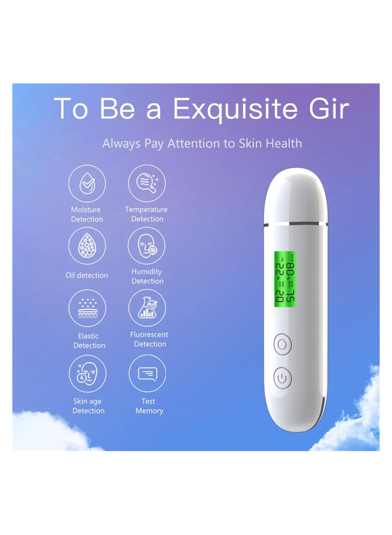 Skin Moisture Analyzer, Skin Oil Content Analyzer, LCD Digital Precision Skin Oil Content Analyzer, Portable Skin Detector Pen, for Home Beauty Salon SPA, Moisture Tester Skin Monitor Detector