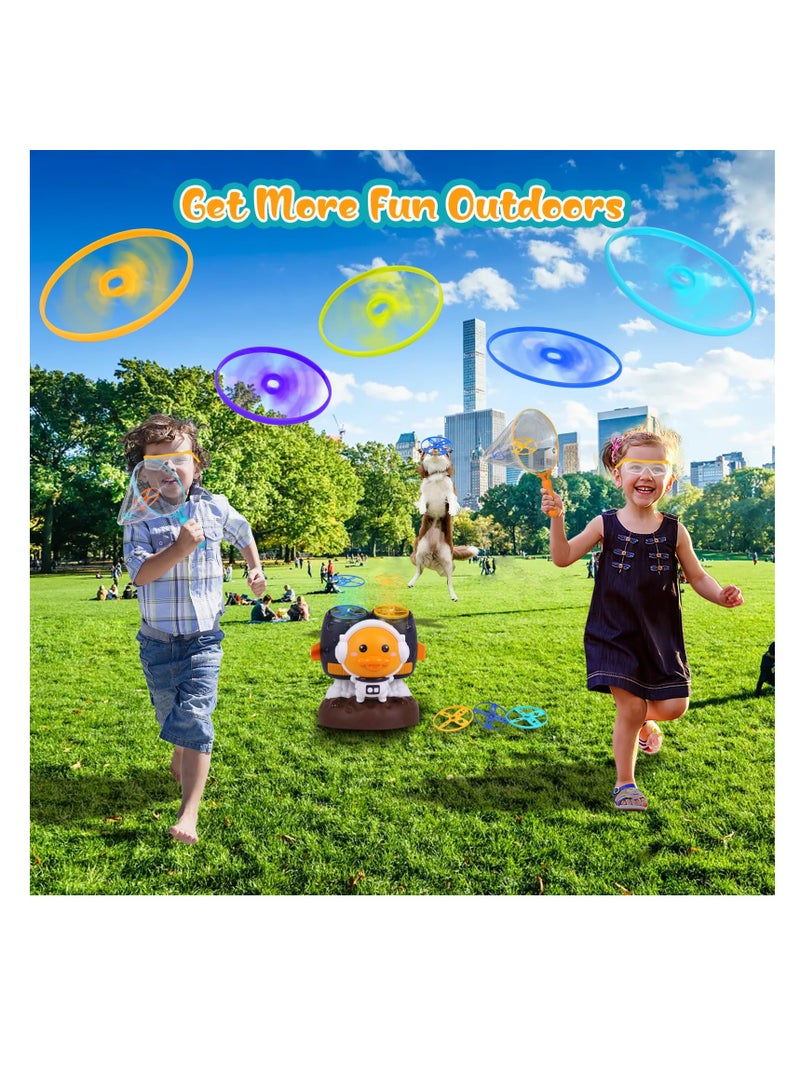 Toddler Outdoor Toys, 10 Discs Flying Disc Manual Capture Game, Launch Flying Disc Game, Indoor & Outdoor Toys for Kids Outside Toys for Kids Ages 4-8, Birthday