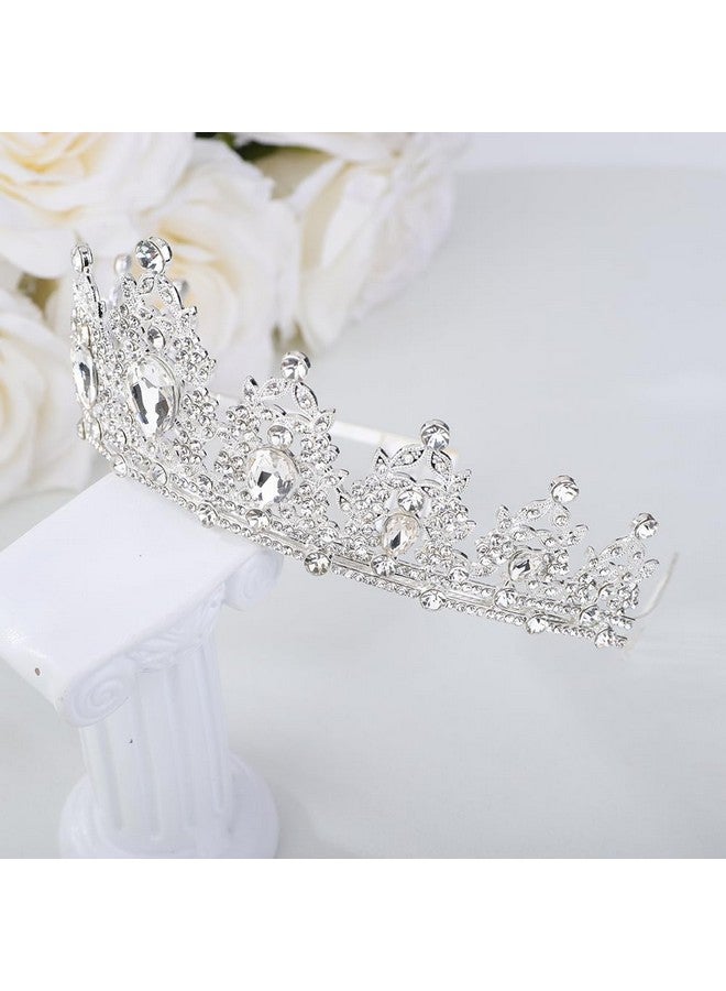 Silver Headband For Women Wedding Headband Hair Accessories Rhinestone Headpiece For Women Princess Headband Birthday Hair Accessories For Wedding Prom Party