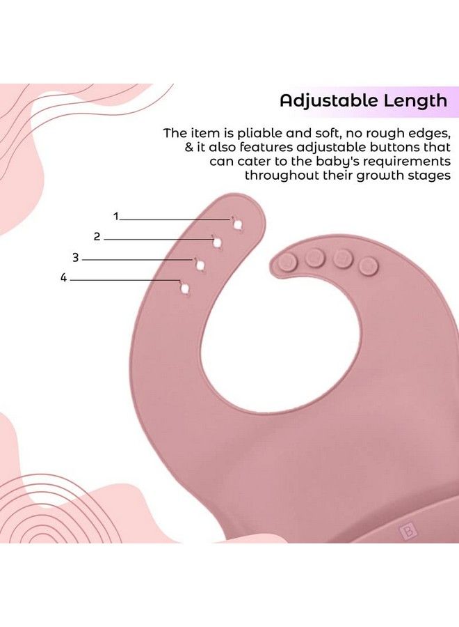 Baby Feeding Essential Baby Dinner Set Silicone Tableware Set For Baby Infant Training Eating Utensils(Pack Of 5)(Pink)
