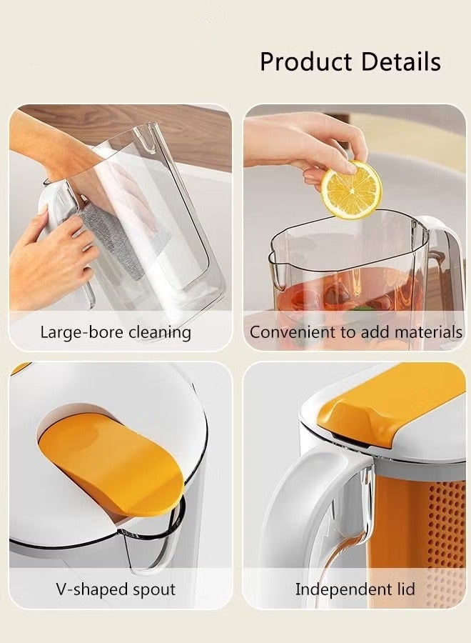 5PCS Large Water Filter Pitcher for Tea and Drinking Water Milk Juice with 1 Stream Filter 4 Cup Capacity BPA Free White