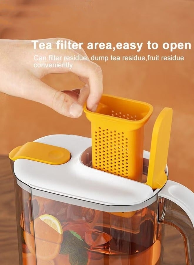 5PCS Large Water Filter Pitcher for Tea and Drinking Water Milk Juice with 1 Stream Filter 4 Cup Capacity BPA Free White