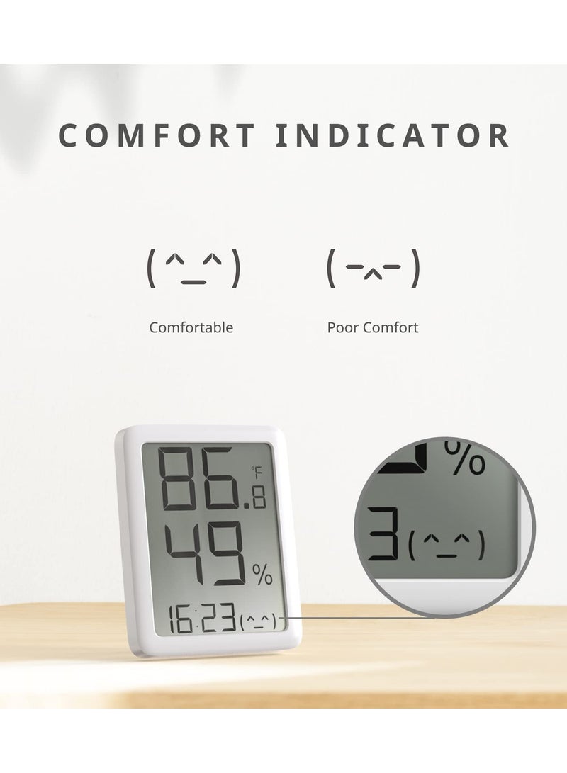 Digital Hygrometer Thermometer, Indoor Humidity Sensor with Large LCD Display Humidity and Temperature Monitor LCD Humidity and Temperature Sensor for Home,Babyroom,Bedroom,Elderly Room(White)