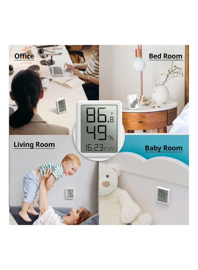 Digital Hygrometer Thermometer, Indoor Humidity Sensor with Large LCD Display Humidity and Temperature Monitor LCD Humidity and Temperature Sensor for Home,Babyroom,Bedroom,Elderly Room(White)