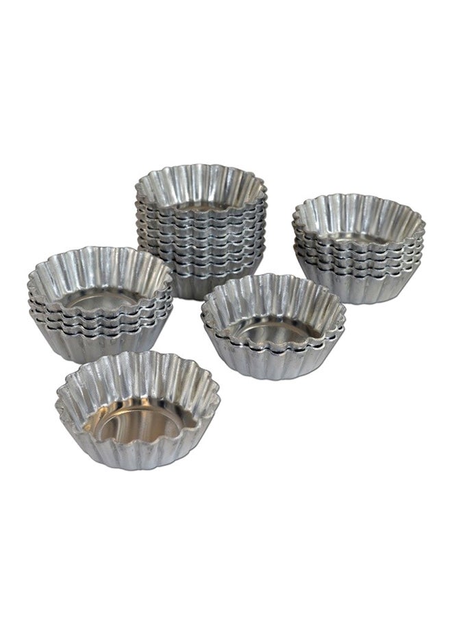 20-Piece Mini Tart Pan Silver 2.5inch