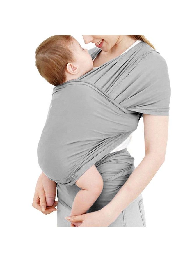 Baby Essential Hands Free Baby Carrier Wrap Breathable Lightweight Baby Wrap Carrier Cloth Suitable For Newborn Infants (Light Grey)