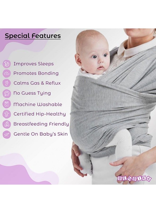 Baby Essential Hands Free Baby Carrier Wrap Breathable Lightweight Baby Wrap Carrier Cloth Suitable For Newborn Infants(Light Grey)