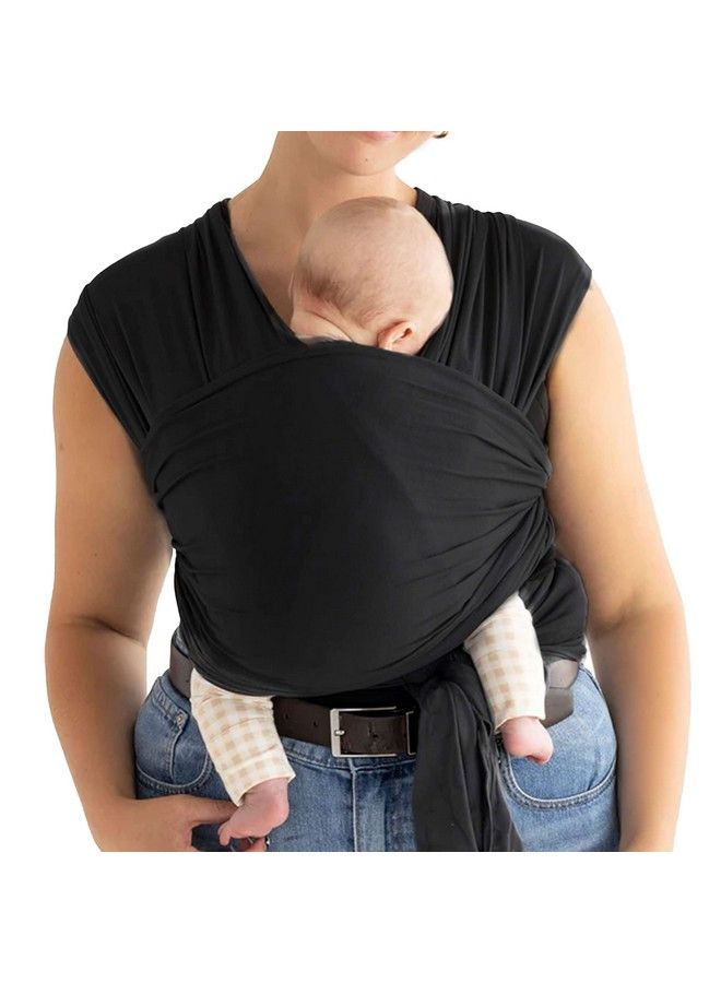 Baby Essential Hands Free Baby Carrier Wrap Breathable Lightweight Baby Wrap Carrier Cloth Suitable For Newborn Infants (Black)