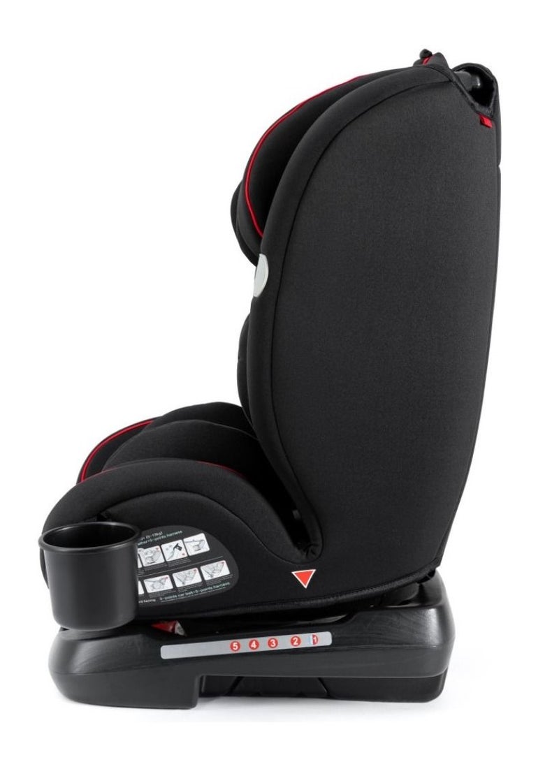 Evolve 360 Car Seat (0 - 12Yrs) With Sunveno Fashion Diaper Bag - Black
