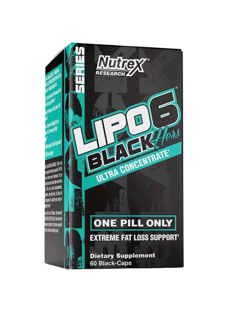 Nutrex Lipo 6 Black Hers Weight Loss Support, 60 Capsules