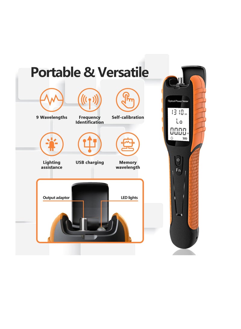 Mini Optic Fiber Cable Tester, Fiber Optic Tools with 400mAh Lithium Battery, Optical Fiber Power Meter for FC/SC/ST Universal Connector, Fiber Optic Light Meter