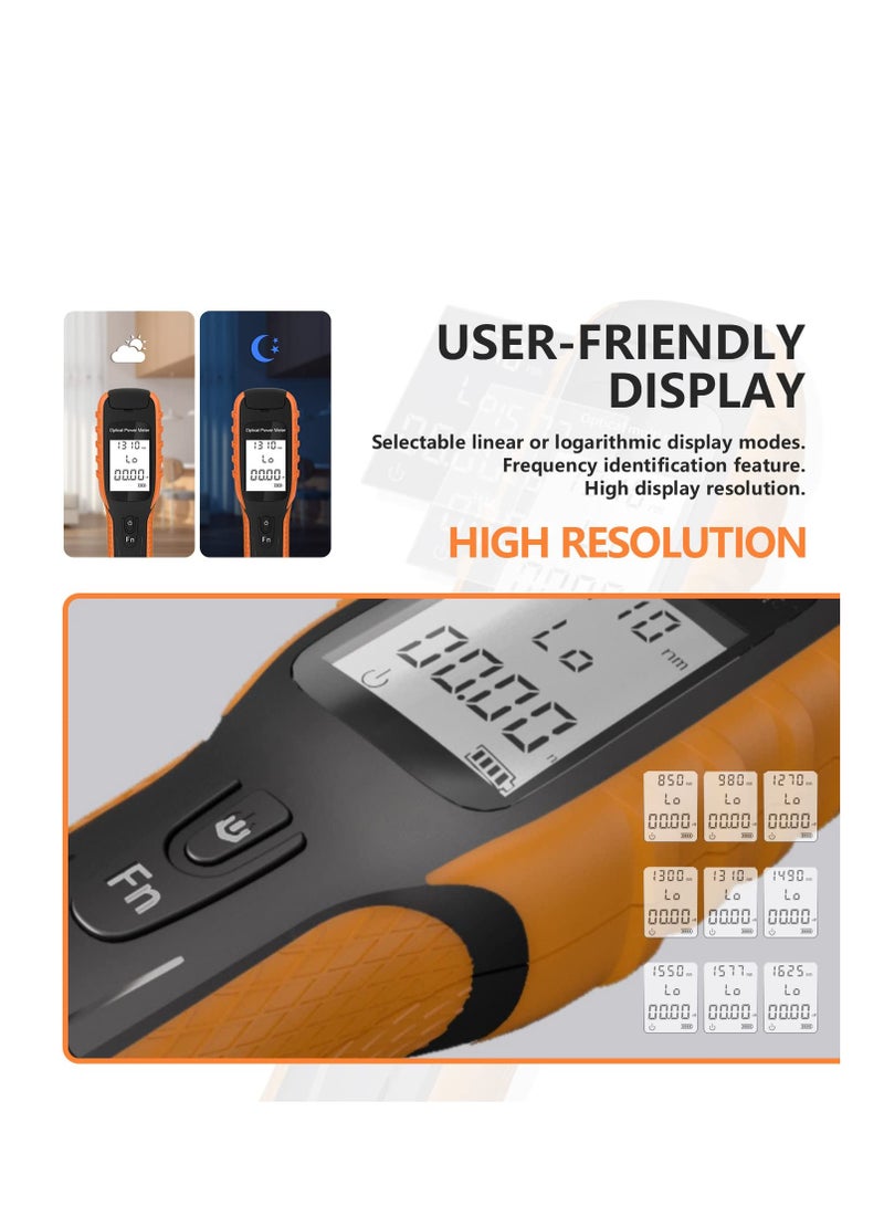 Mini Optic Fiber Cable Tester, Fiber Optic Tools with 400mAh Lithium Battery, Optical Fiber Power Meter for FC/SC/ST Universal Connector, Fiber Optic Light Meter