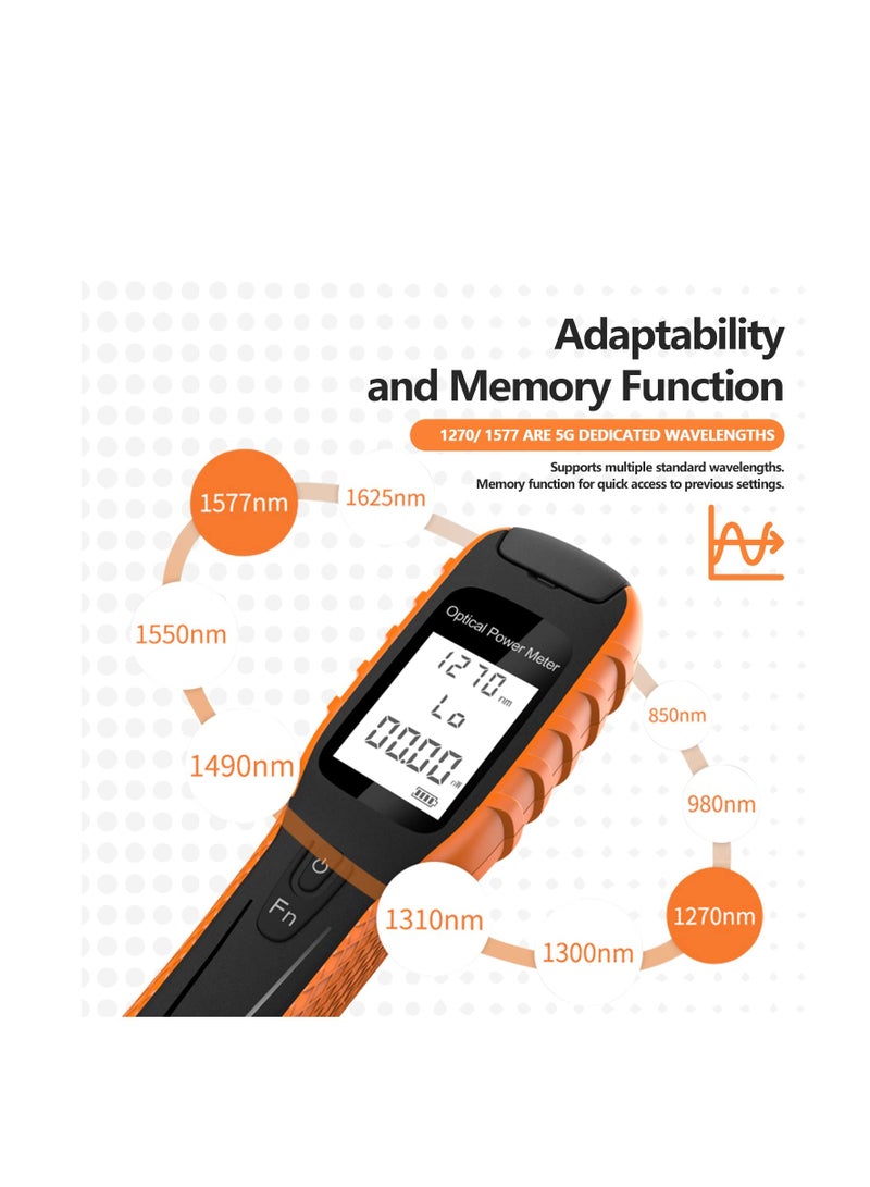 Mini Optic Fiber Cable Tester, Fiber Optic Tools with 400mAh Lithium Battery, Optical Fiber Power Meter for FC/SC/ST Universal Connector, Fiber Optic Light Meter