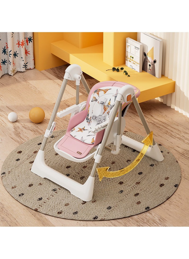 5-In-1 Swing With High Chair With Lockable Wheels