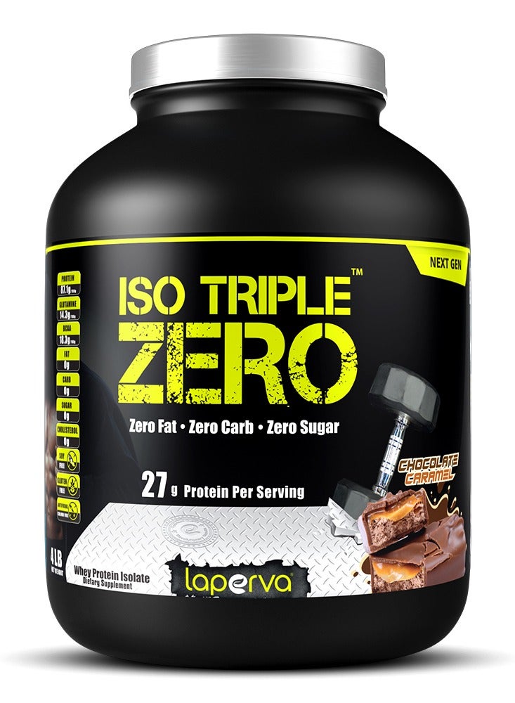 Laperva Iso Triple Zero Next Generation, Supports Muscle Growth and Recovery, Rapidly Absorbed, 0 sugar & 0 carb & 0 fat, Chocolate Caramel Flavor, 4 Lbs