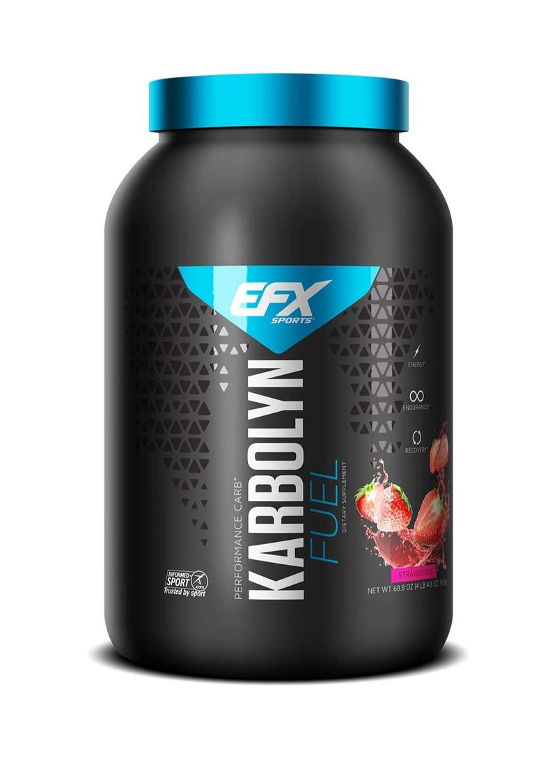 EFX Sports Karbolyn Fuel Pre, Intra, Post Workout Carbohydrate Supplement Powder Carb Load, Energize Improve & Recover Faster Easy to Mix Strawberry 1950gm