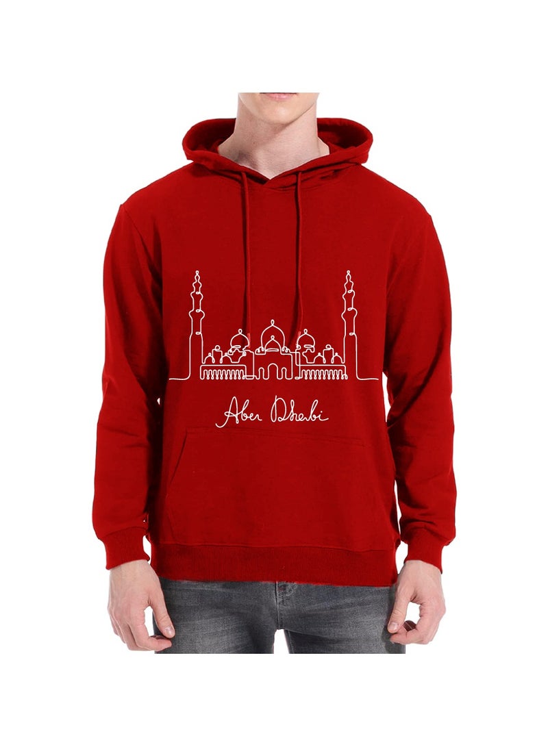 Abu Dhabi Skyline Hoodie - Soft Cotton Pullover - Casual Fashion Hoodie for Men and Women - Long Sleeve with Drawstring and Pockets - Perfect for Travel