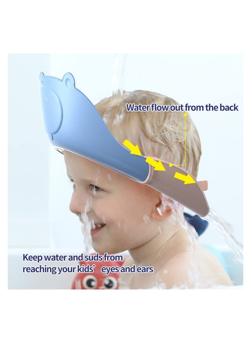 Baby Shower Cap, Adjustable Shower Bath Visor Hat for Toddler Kids Hair Washing and Bathing, Waterproof Shampoo Cap Protect Ears and Eyes