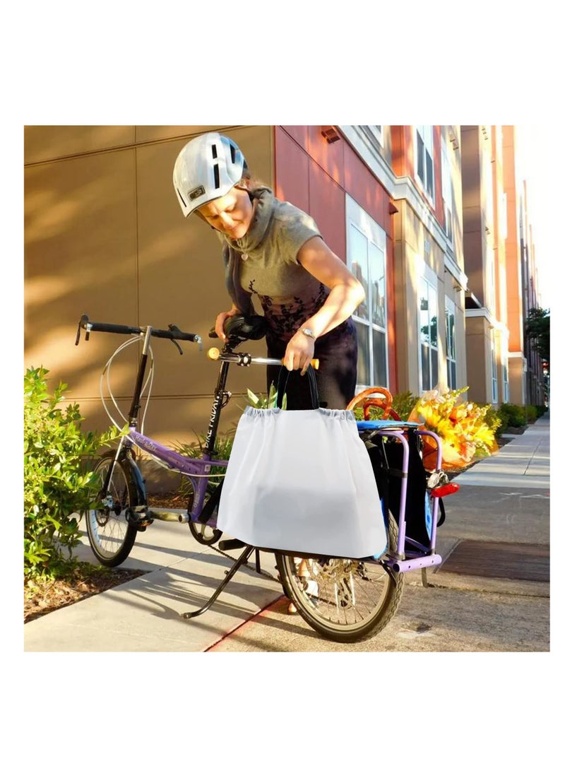 Take out Bags with Handles, 50 PCS Water Proof Tamper Evident to Go Bags with Seal Drawstring Food Bags Reusable Thick Plastic Shopping Bags for Restaurants, Carry Out, Delivery (Large)
