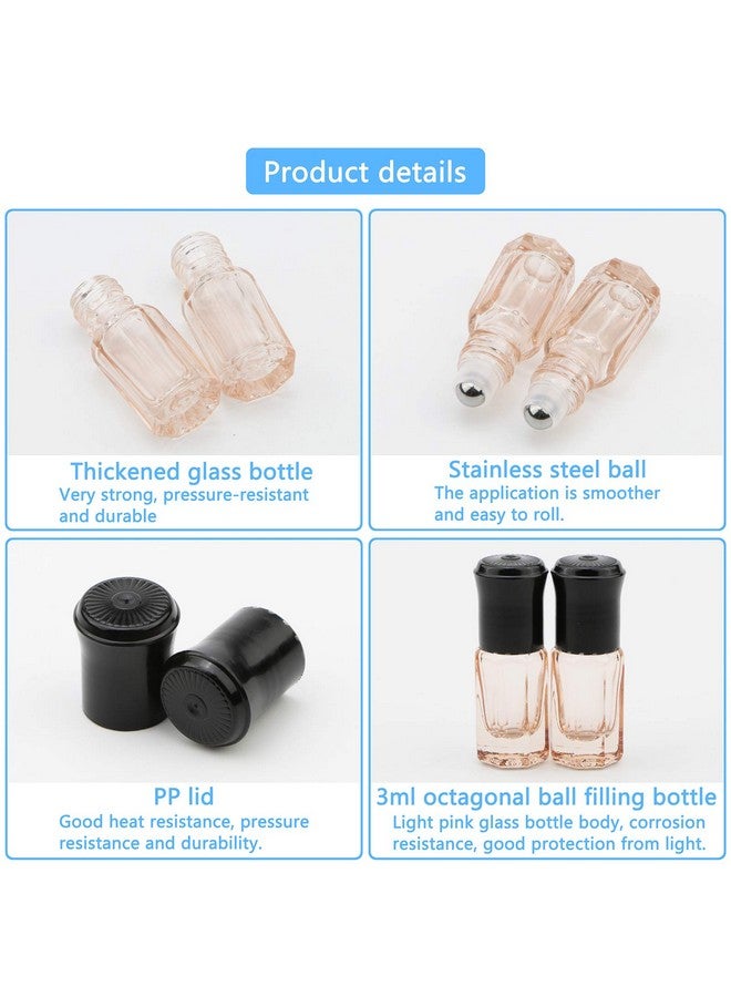 Essential Oil Roller Bottles8Pcs 3Ml Rollon Bottles With Opener Funnelmini Glass Massage Roller Bottles Roll On Vials For Perfume Lip Balms Aromatherapylight Pink