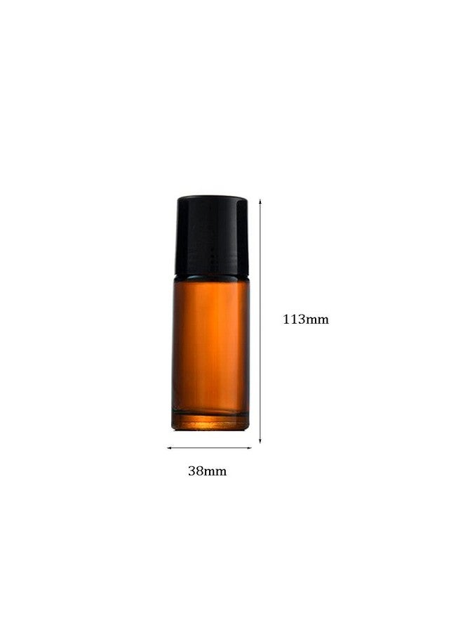 1.7 Oz 50Ml Glass Roll On Bottles Empty Deodorant Bottles Leakproof Diy Deodorant Container Amber Glass Roller Bottles For Essential Oils Perfume Cosmetics Sunscreen Moisturizer