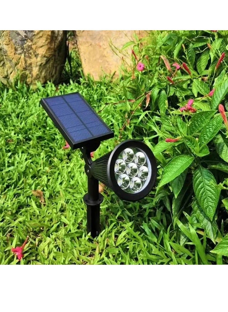 Outdoor Solar Spotlight, IP65 Waterproof Adjustable 7 LED Lamp Solar Spotlight, Portable And Convenient Landscape Wall Light, Long Range Illumination Garden Light For Wall Ground Flag, (Yellow)