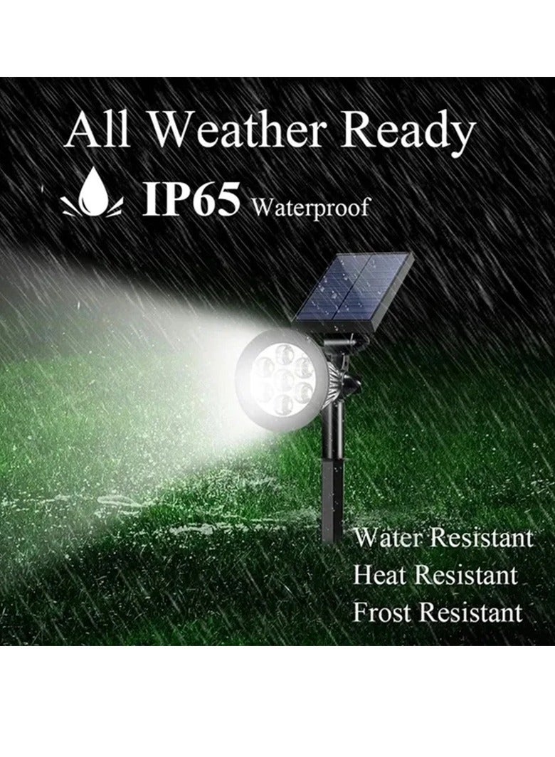 Outdoor Solar Spotlight, IP65 Waterproof Adjustable 7 LED Lamp Solar Spotlight, Portable And Convenient Landscape Wall Light, Long Range Illumination Garden Light For Wall Ground Flag, (Yellow)