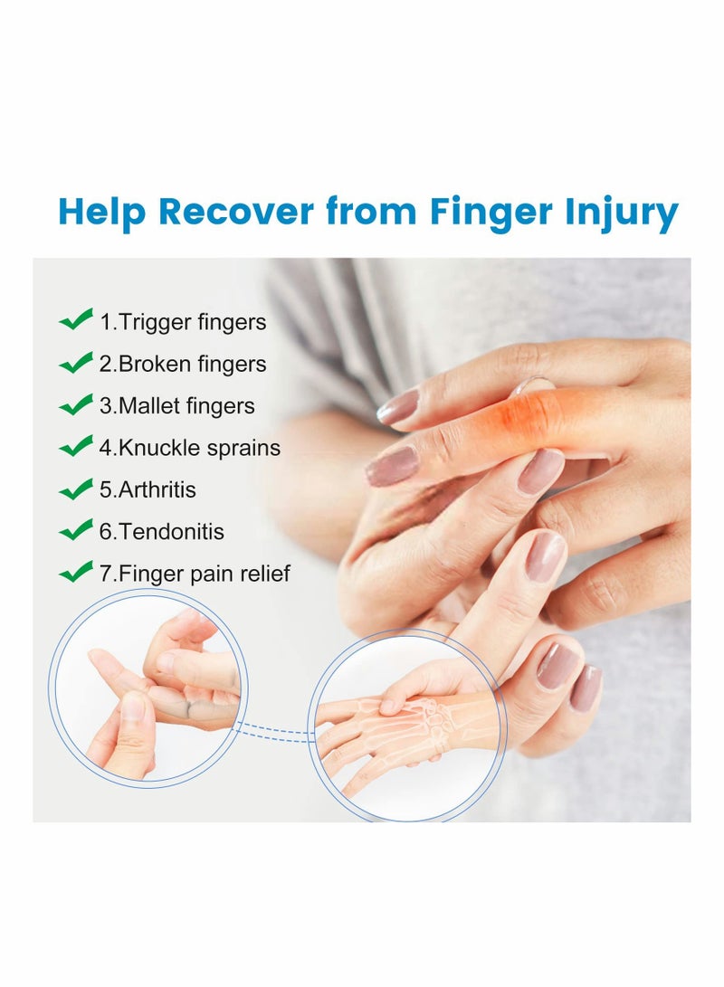 Finger Splint, Set of 2 Trigger Finger Brace with 10 Nylon Sleeves for Finger Pain Relief and Sport Injuries, Swelling Tendon Release Relieving Finger Stiffness and Sprained Knuckles