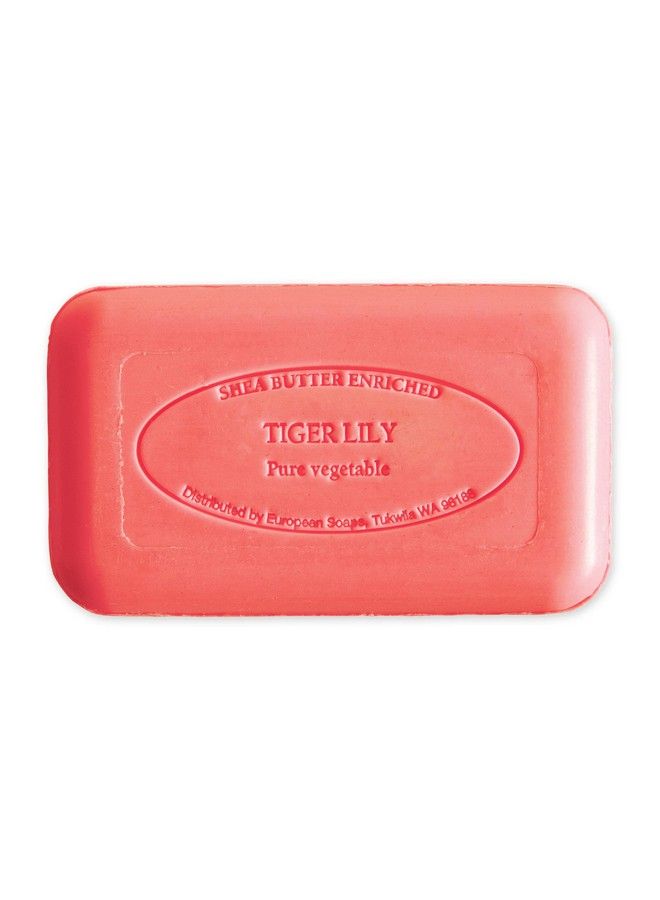 Artisanal Soap Bar Natural French Skincare Enriched With Organic Shea Butter Quad Milled For Rich Smooth & Moisturizing Lather Tiger Lily 5.3 Ounce