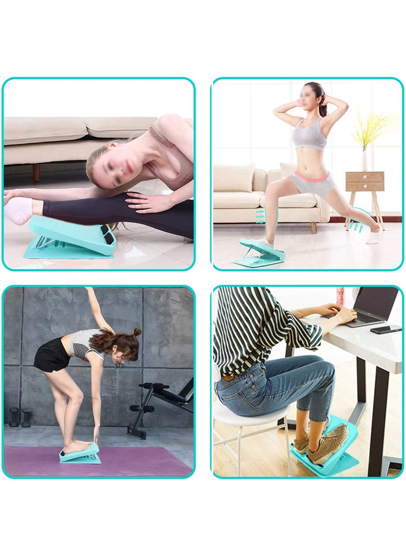 Calf Stretcher Slant Board, Adjustable 4 Level Incline Board with Anti Slip Design, Leg Foot Balancing Fitness Pedal Wedge for Home Office, Blue