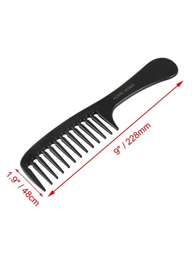 Xcell Hair Combs Wide Tooth Comb For Curly Hair 9 Inches Hair Care Products For Women Men 2 Pcs Plastic Beard Comb Hair Styling Tool For Diy Hairstyle Pet Long Hair Black