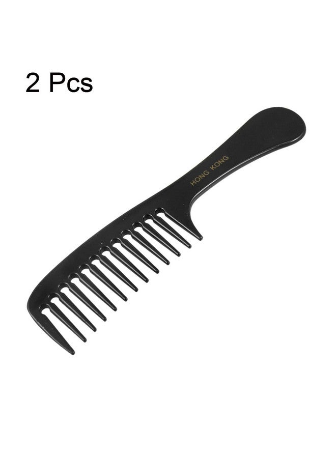 Xcell Hair Combs Wide Tooth Comb For Curly Hair 9 Inches Hair Care Products For Women Men 2 Pcs Plastic Beard Comb Hair Styling Tool For Diy Hairstyle Pet Long Hair Black