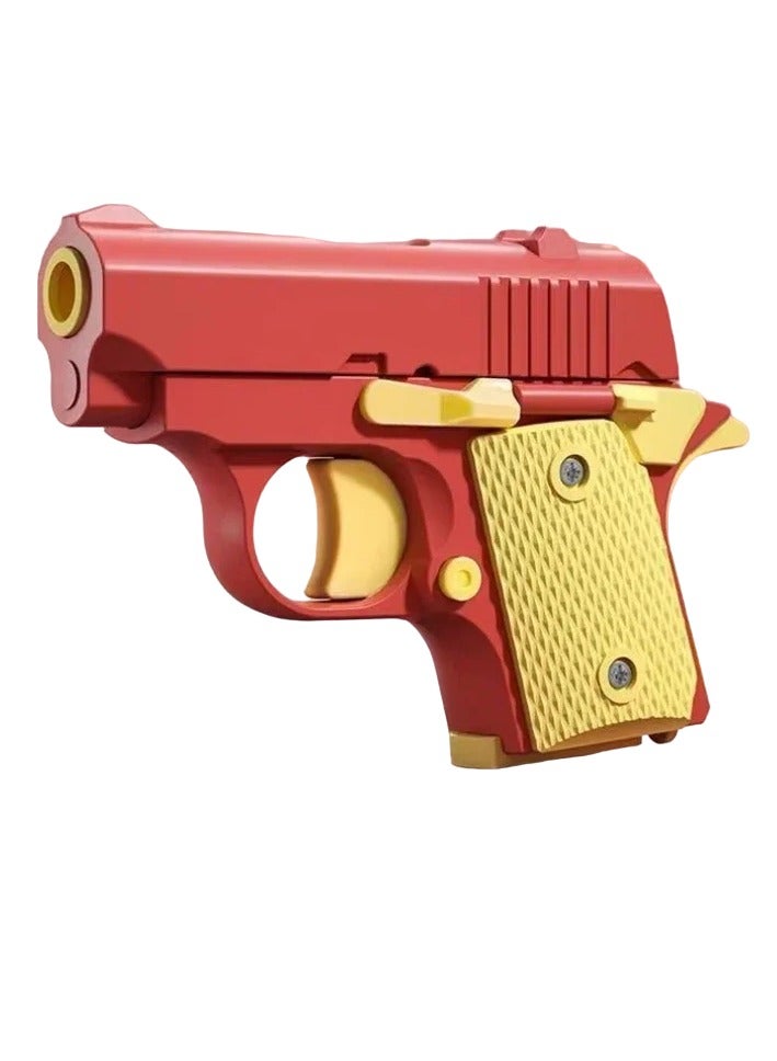 3D Printed Mini M1911 Model Toy, Portable And Elegant Stress Relief Sensory Toy, Anxiety Relief High Quality Fidget Fun Toy, Decompression Gravity Carrot Blaster For Kids, (Red And Yellow)