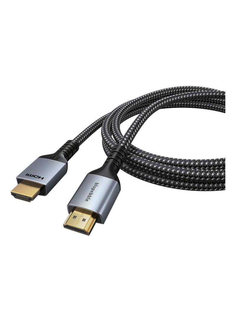 Blupebble 8K Ultra HDMI 2.1 Ultra High Speed Braided Cable Supports 8K@60Hz 4K/144Hz eARC Dynamic HDR Dolby Vision Compatible with MacBook Pro, PS5, Xbox, UHD TV, Projectors - 1 Metre