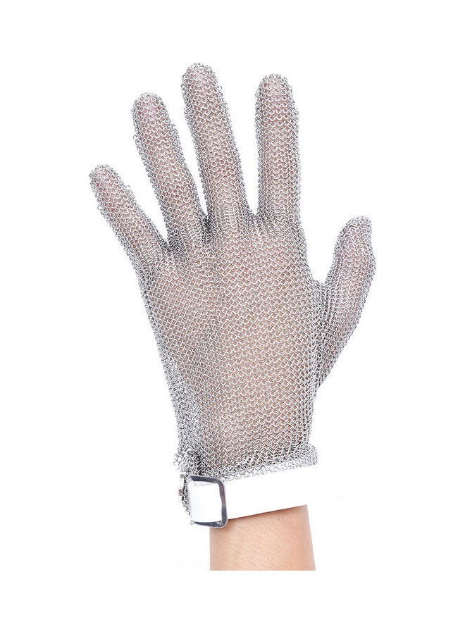 Plastic Belt Stainless Steel Mesh Glove Cut Resistant Chain Grey