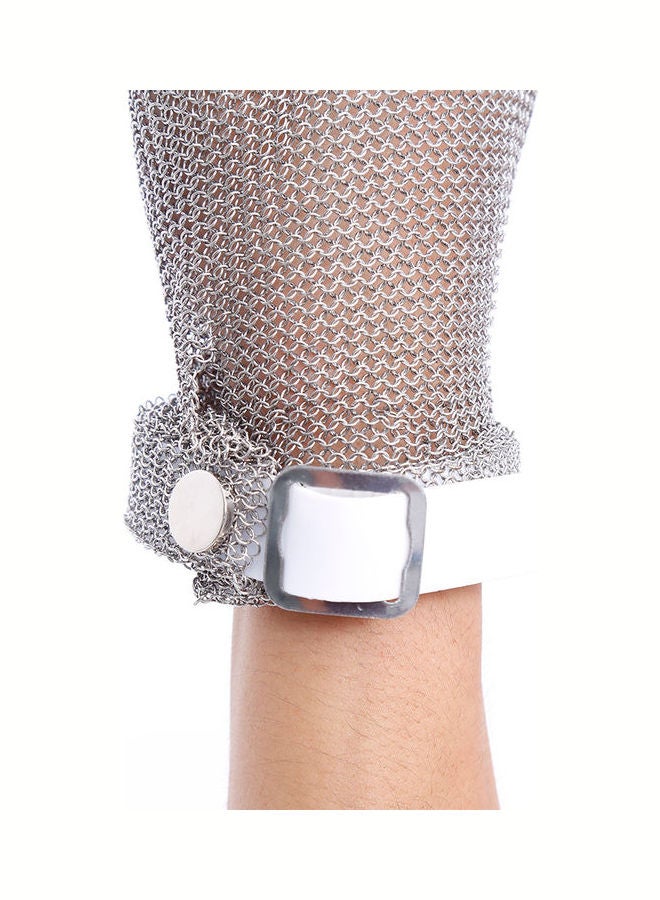 Plastic Belt Stainless Steel Mesh Glove Cut Resistant Chain Grey